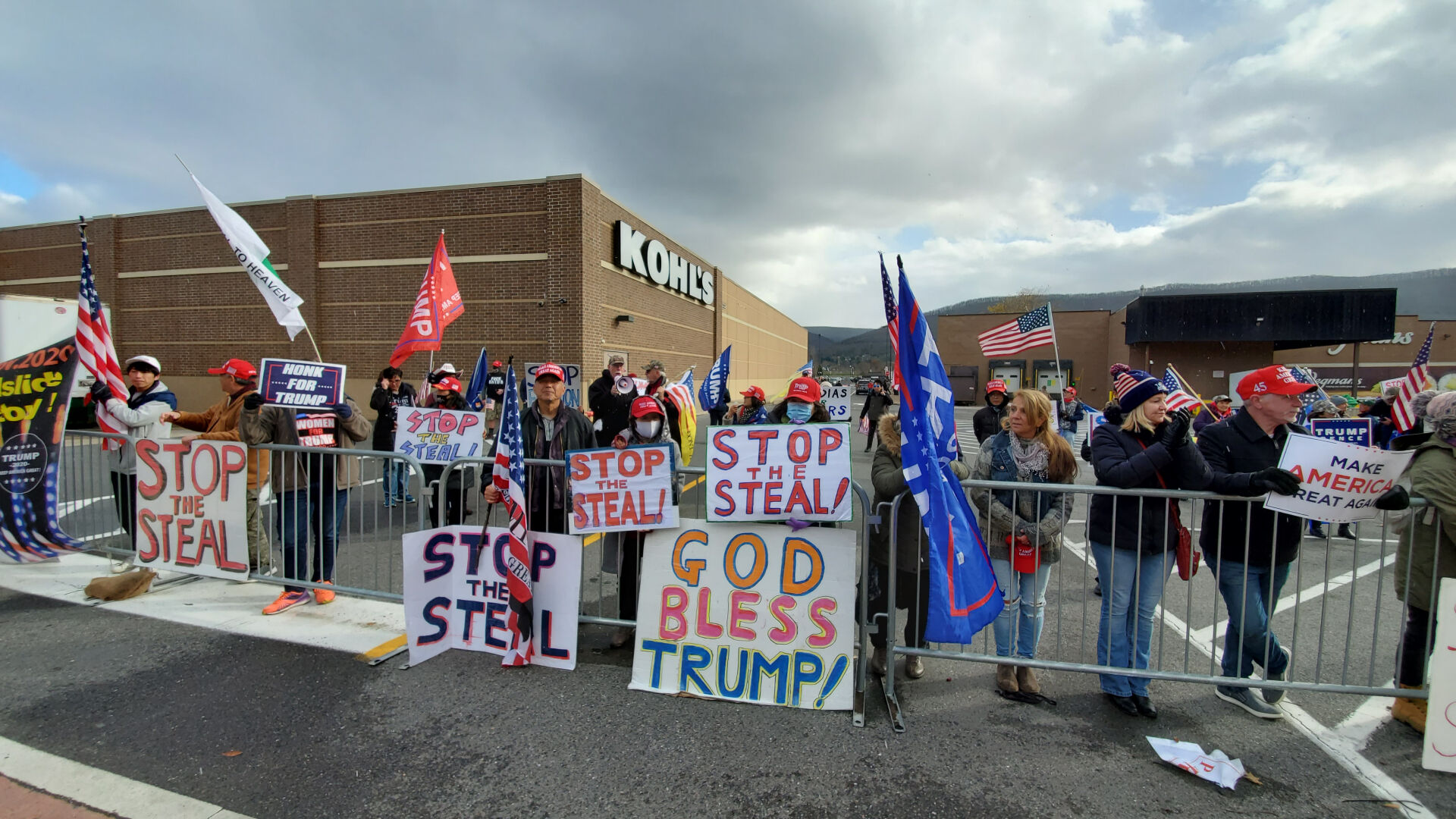 Protesters at election hearing